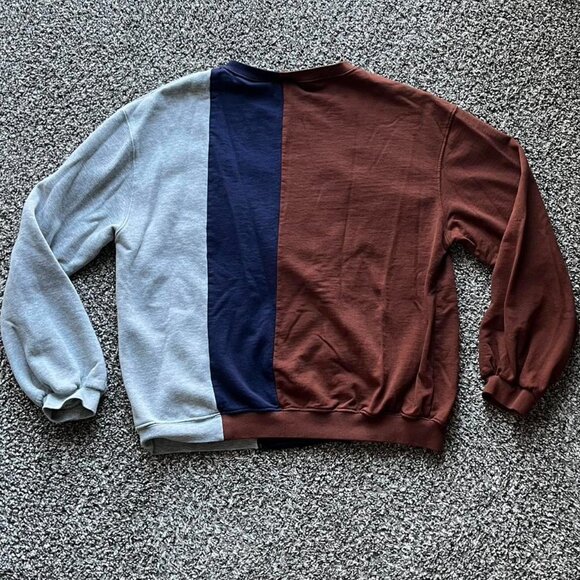 Urban Outfitters Spliced Oversized Crewneck, Patchwork Crewneck, Cozy Pullover - Picture 3 of 5